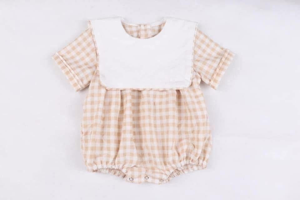 PREORDER: Khaki Gingham Boys Bubble
