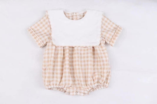 PREORDER: Khaki Gingham Boys Bubble