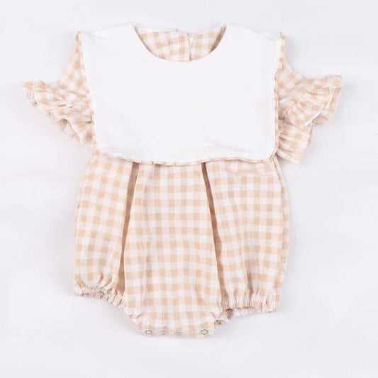 PREORDER: Khaki Gingham Girls Bubble
