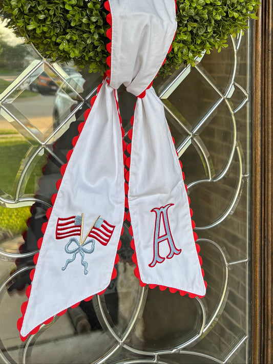American Flag Wreath Sash