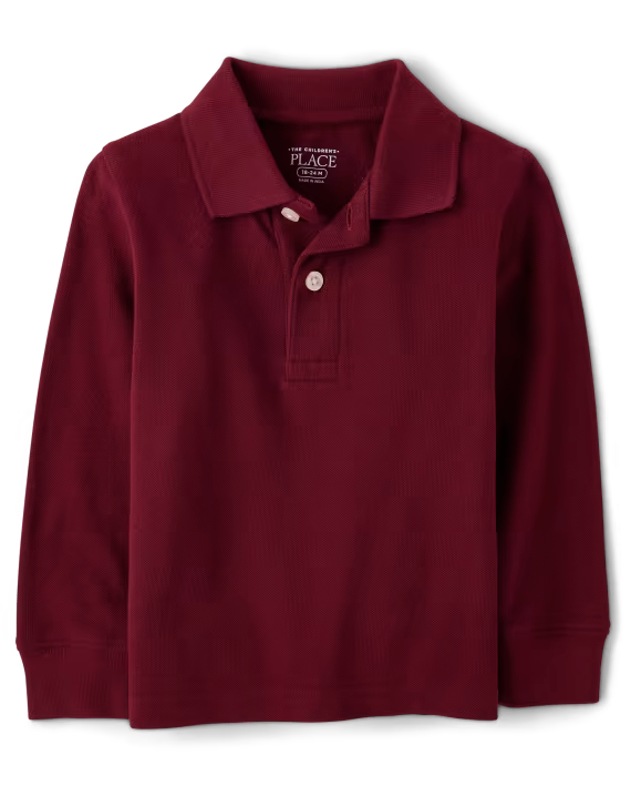 Toddler Boys Long Sleeve Polo