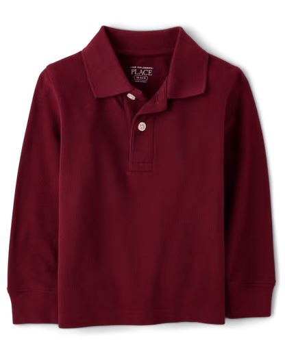 Toddler Boys Long Sleeve Polo