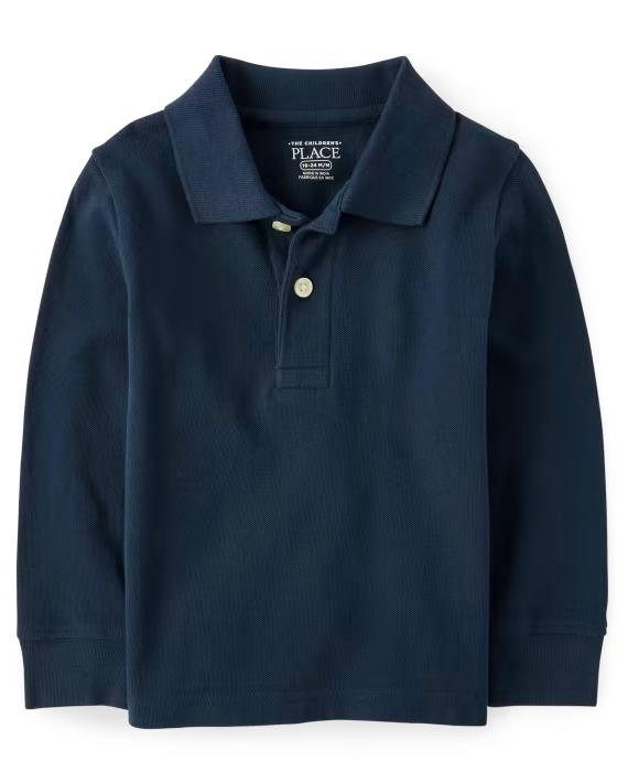 Toddler Boys Long Sleeve Polo