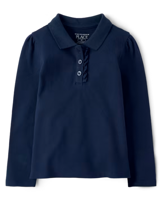 Toddler Girls Ruffle Polo Long Sleeve