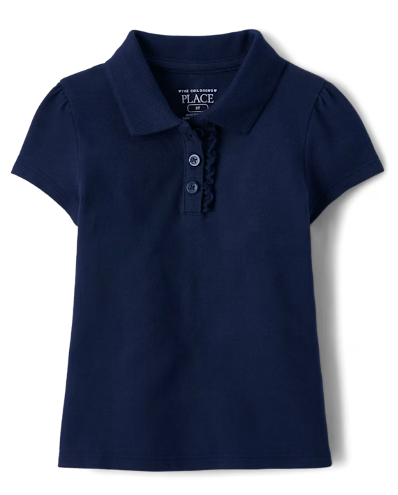 Toddler Girls Ruffle Polo