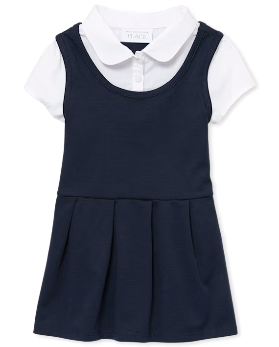 Toddler Girls Ponte Knit 2 in 1 dress