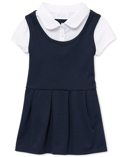Toddler Girls Ponte Knit 2 in 1 dress