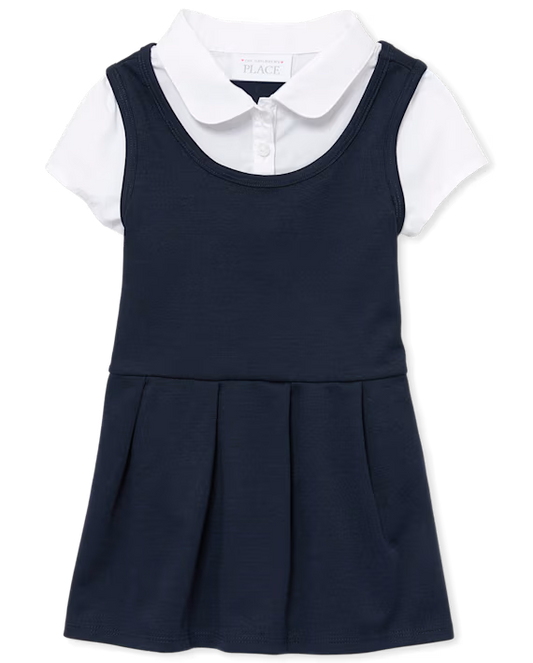Toddler Girls Ponte Knit 2 in 1 dress