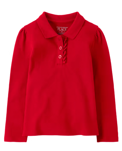 Toddler Girls Ruffle Polo Long Sleeve
