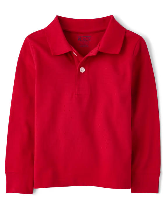 Toddler Boys Long Sleeve Polo