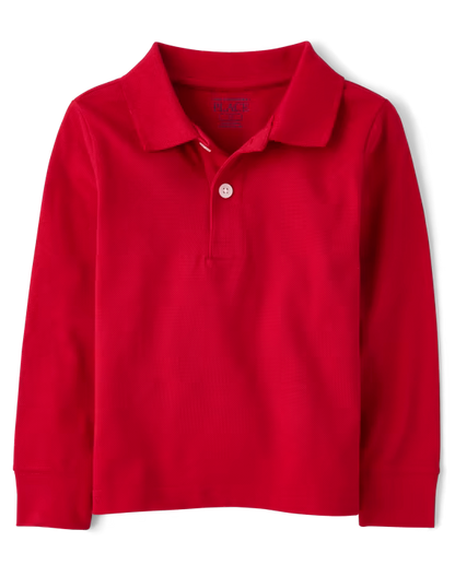 Toddler Boys Long Sleeve Polo