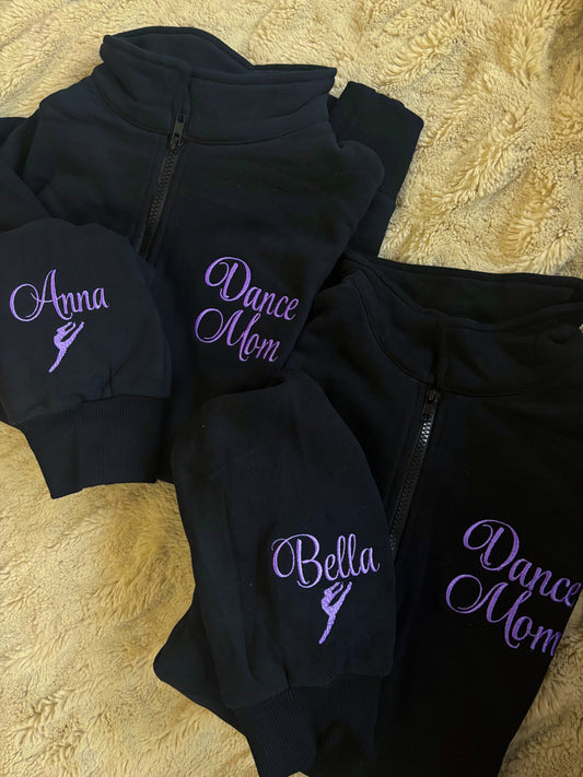 Oversized Dance Moms Quarter Zip Fleece Sweatshirt
