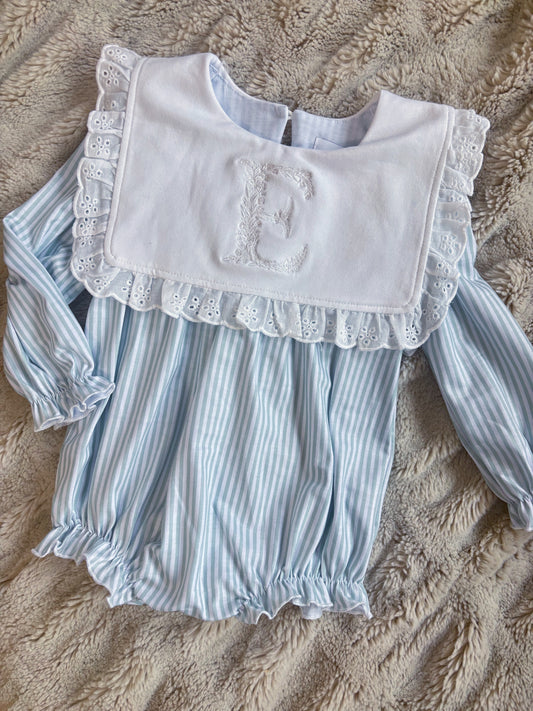 Girls/Boys Sage Green Striped Bubbles